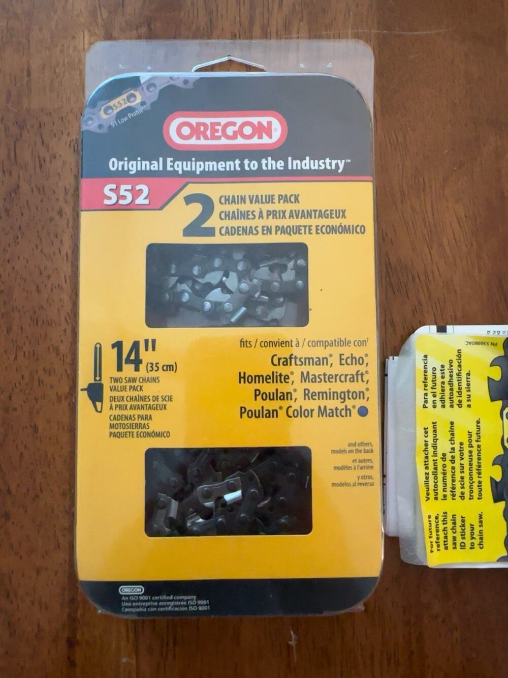 Oregon S52 14” Chainsaw Chain Value Pack 2 Pack 3/8 LP .050 52 Drive Links New